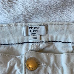 Crown & Ivy 24w white jeans